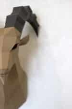 Papercraft de cabra ibex em origami 3D