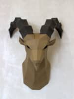 Papercraft de cabra ibex em origami 3D