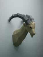 Papercraft de cabra ibex em origami 3D