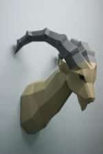 Papercraft de cabra ibex em origami 3D