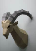 Papercraft de cabra ibex em origami 3D