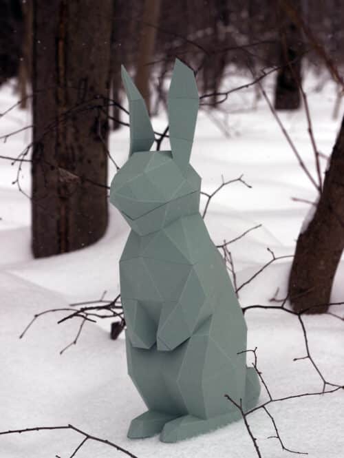 Papercraft de petit lapin en origami 3D