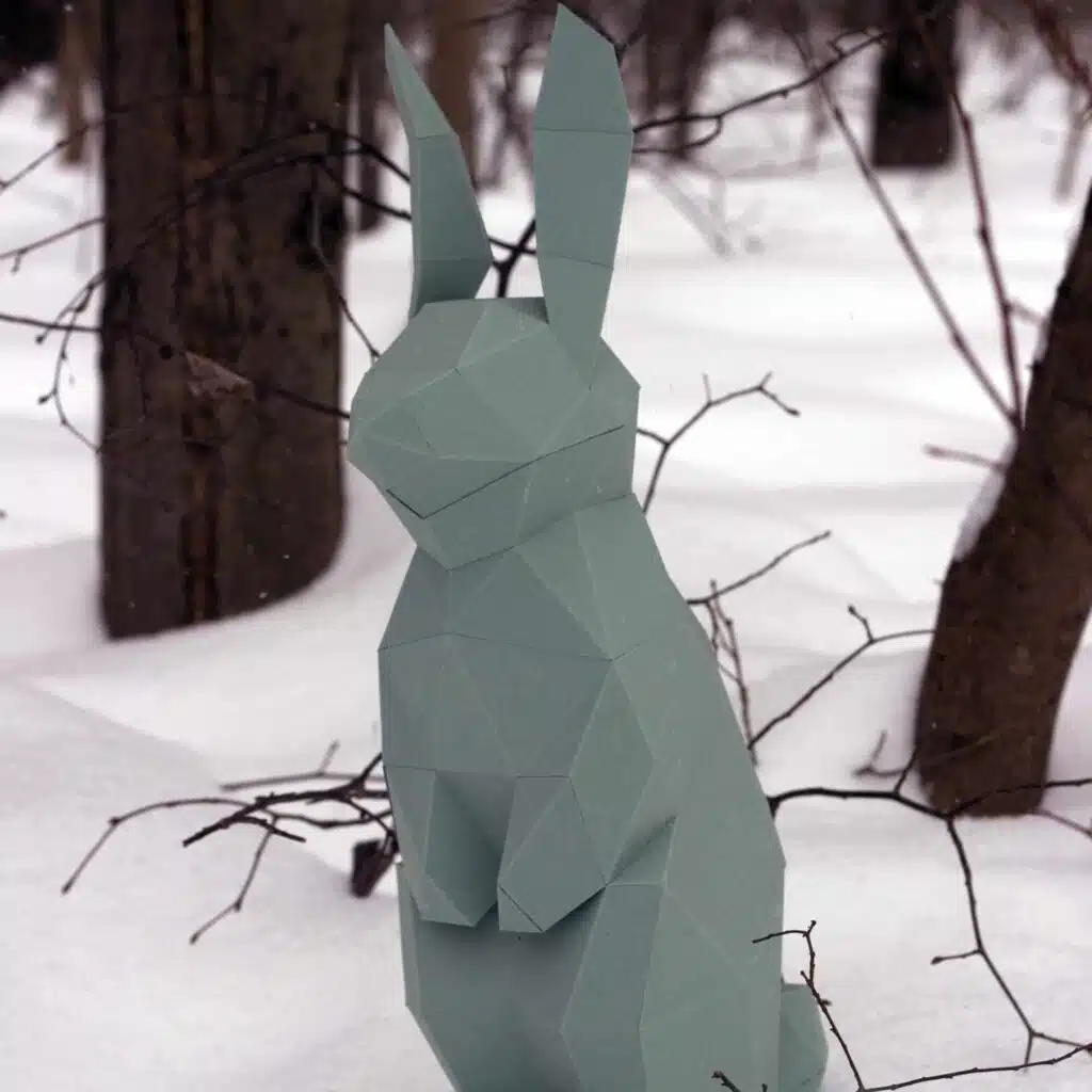 Papercraft de petit lapin en origami 3D