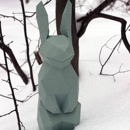 Papercraft de tête de Doberman en origami 3D