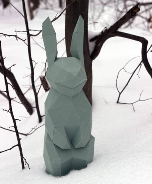 Papercraft de petit lapin en origami 3D
