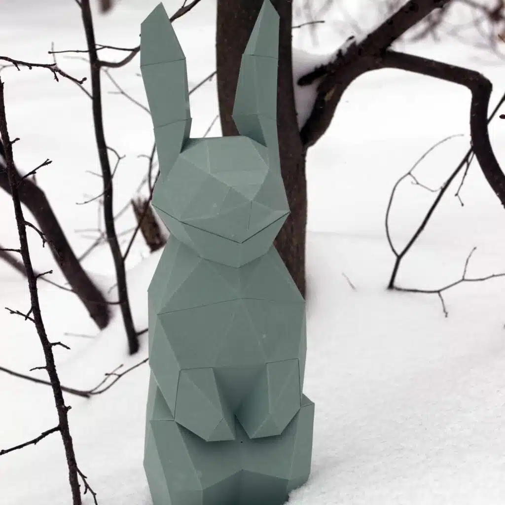 Papercraft de petit lapin en origami 3D