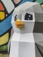 Papercraft de pingüino en origami 3D