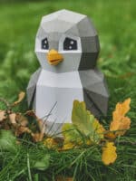 Papercraft de pingüino en origami 3D