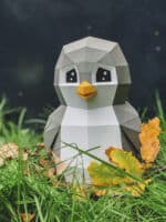 Papercraft de pingüino en origami 3D