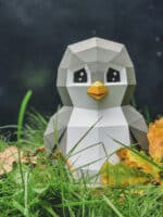 Papercraft de pingüino en origami 3D