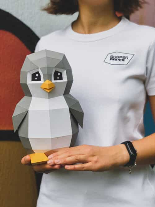 Papercraft de pingüino en origami 3D