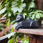 Papercraft de chat allongé en origami 3D