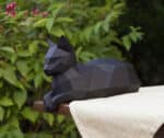 Papercraft 3D cat with hanging paws origami