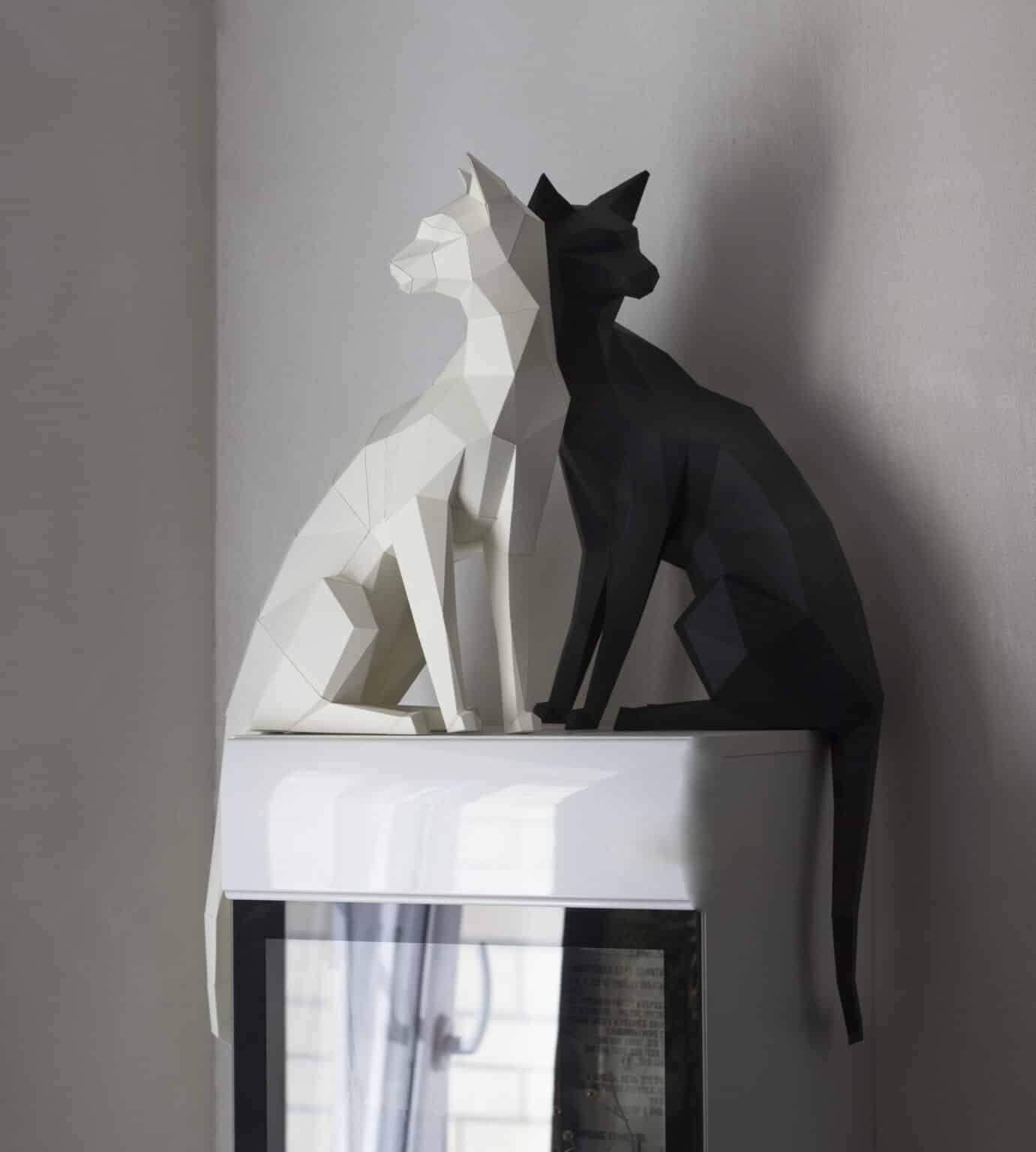 Papercraft de chat oriental en origami 3D Papercraft de chat oriental en origami 3D