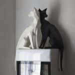 Papercraft de chat oriental en origami 3D
