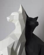 Papercraft oriental cat in origami 3D