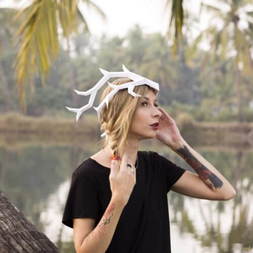 Papercraft de cheval arabe en origami 3D
