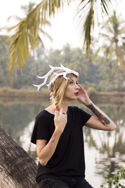 Papercraft couronne bois de cerf en origami 3D