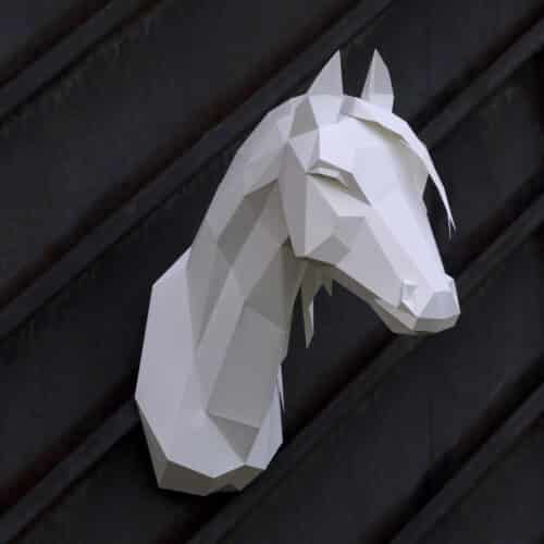 Papercraft de cheval arabe en origami 3D