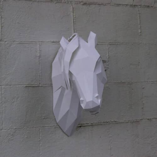 Papercraft de cheval arabe en origami 3D