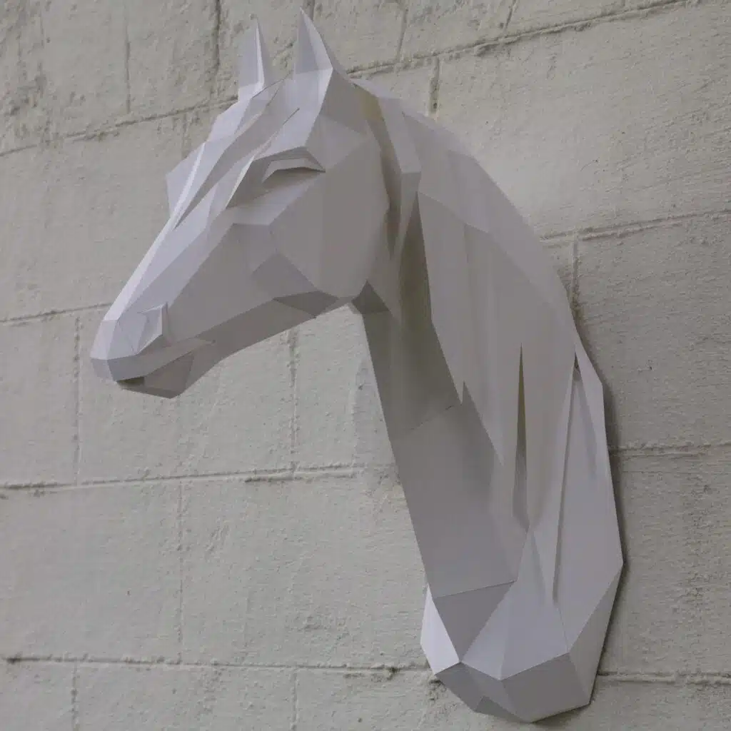 Papercraft de cheval arabe en origami 3D