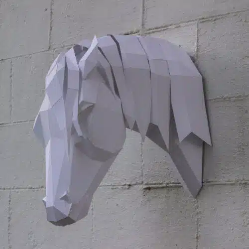 Papercraft de cheval arabe en origami 3D