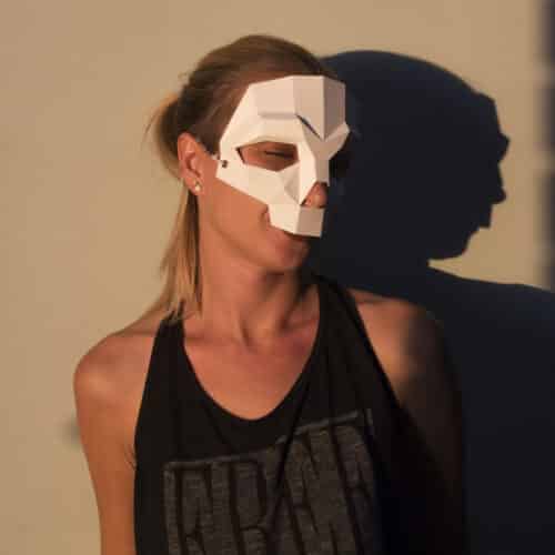 Papercraft masque de crâne en origami 3D