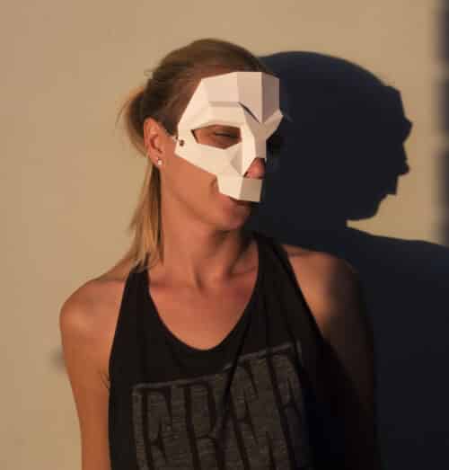 Papercraft masque de crâne en origami 3D