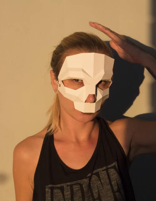 Papercraft masque de crâne en origami 3D