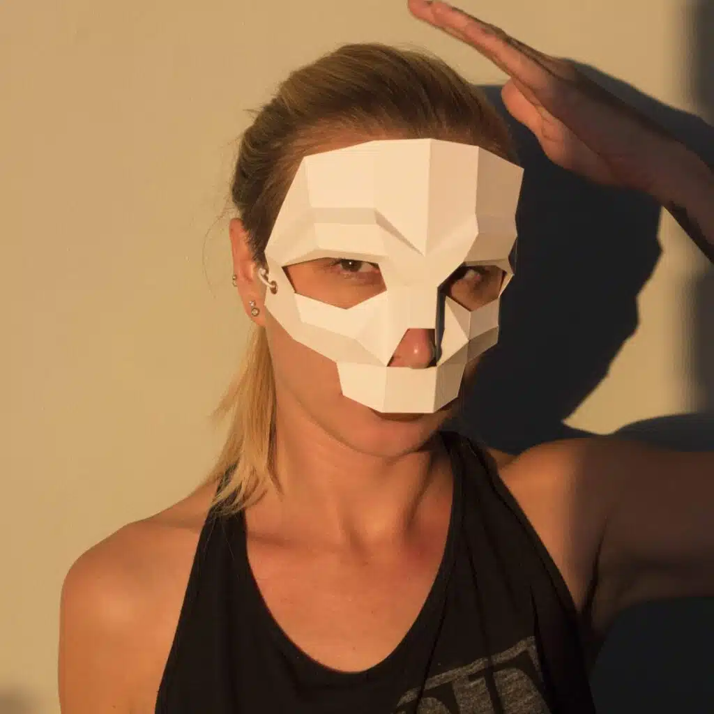 Papercraft masque de crâne en origami 3D