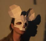 Papercraft Maus Totenkopf Maske origami 3D