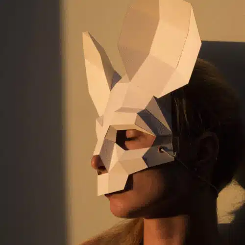 Papercraft masque de crâne de souris pour Halloween en origami 3D