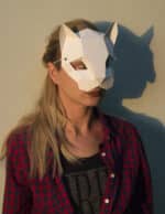 Papercraft di maschera da gatto in origami 3D