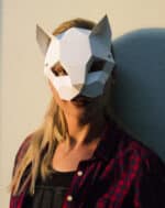 Papercraft di maschera da gatto in origami 3D