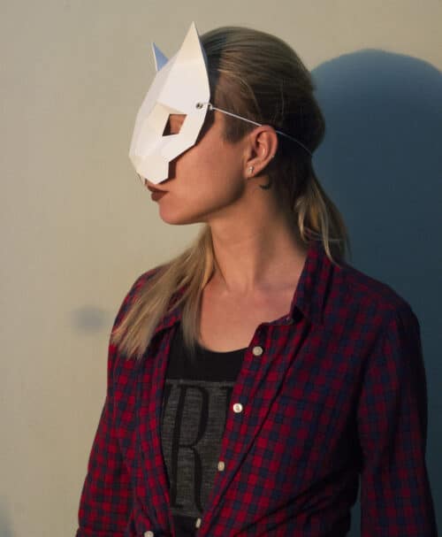 Papercraft di maschera da gatto in origami 3D