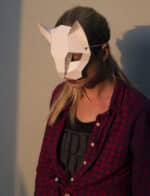 Papercraft di maschera da gatto in origami 3D