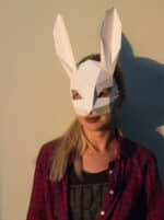 Papercraft Hasenmaske für Halloween in Origami 3D