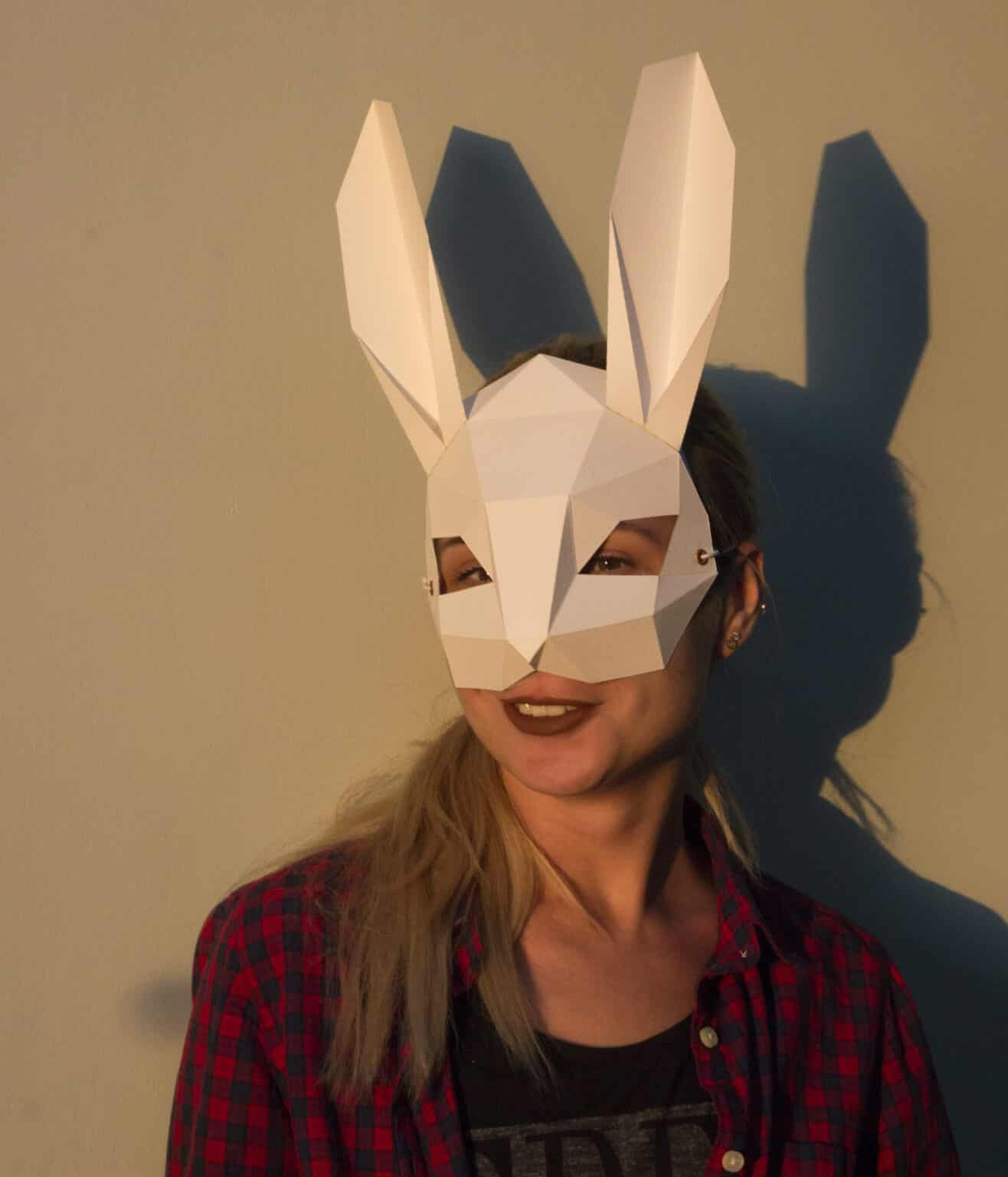 Papercraft de masque lapin en origami 3D Papercraft de masque lapin en origami 3D