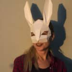 Papercraft de masque lapin en origami 3D