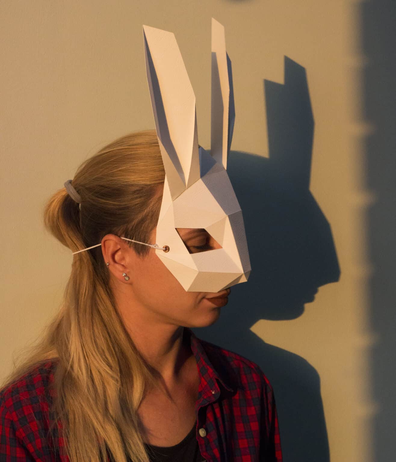 Papercraft de masque lapin en origami 3D Papercraft de masque lapin en origami 3D