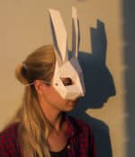 Papercraft Hasenmaske für Halloween in Origami 3D