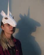 Papercraft horse unicorn mask origami