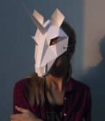 Papercraft horse unicorn mask origami