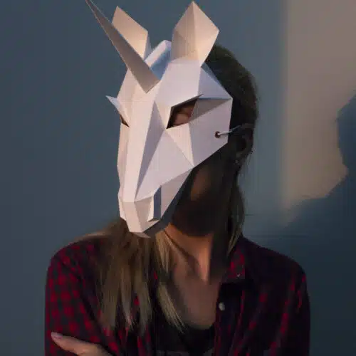 Papercraft de masque de souris en origami 3D