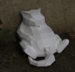 Papercraft fat cat origami template