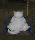 Papercraft fat cat origami template