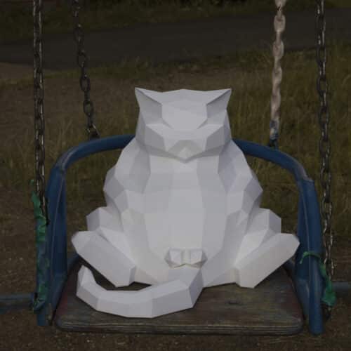Papercraft de chat qui marche en origami 3D