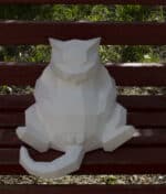 Papercraft fat cat origami template