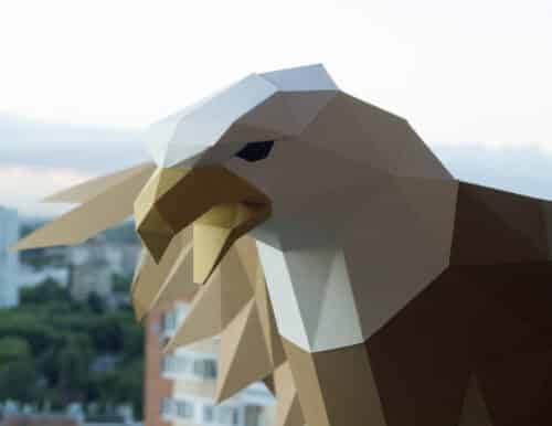 Papercraft d'aigle volant en origami 3D