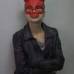Papercraft de masque de crâne cornue en origami 3D